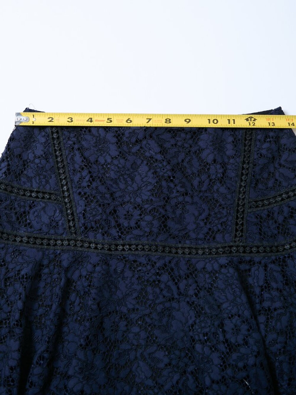 Veronica Beard Aura Floral Lace Asymmetric Handkerchief Skirt Navy XS - Picture 11 of 11